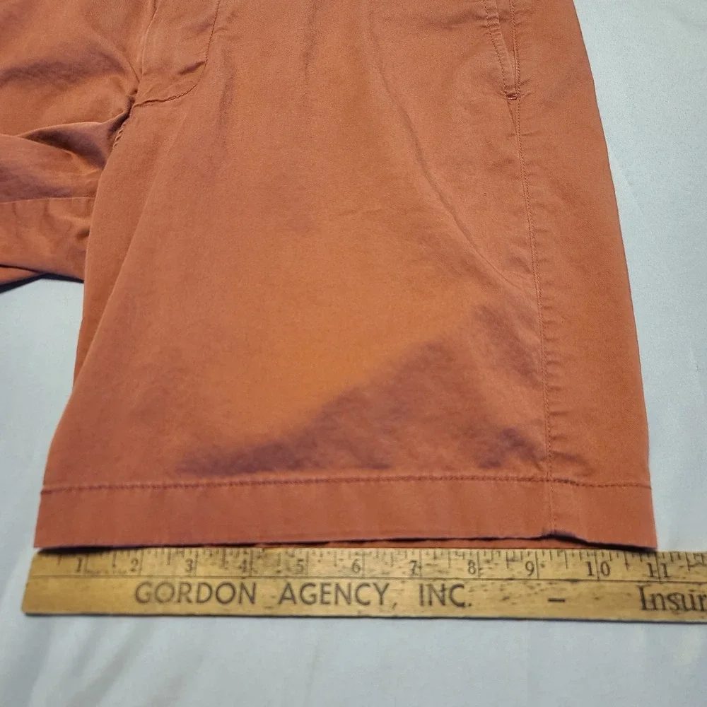 J.Crew Re-Imagined Chino Shorts Mens 36 Rust Orange Stretch Cotton Casual Summer